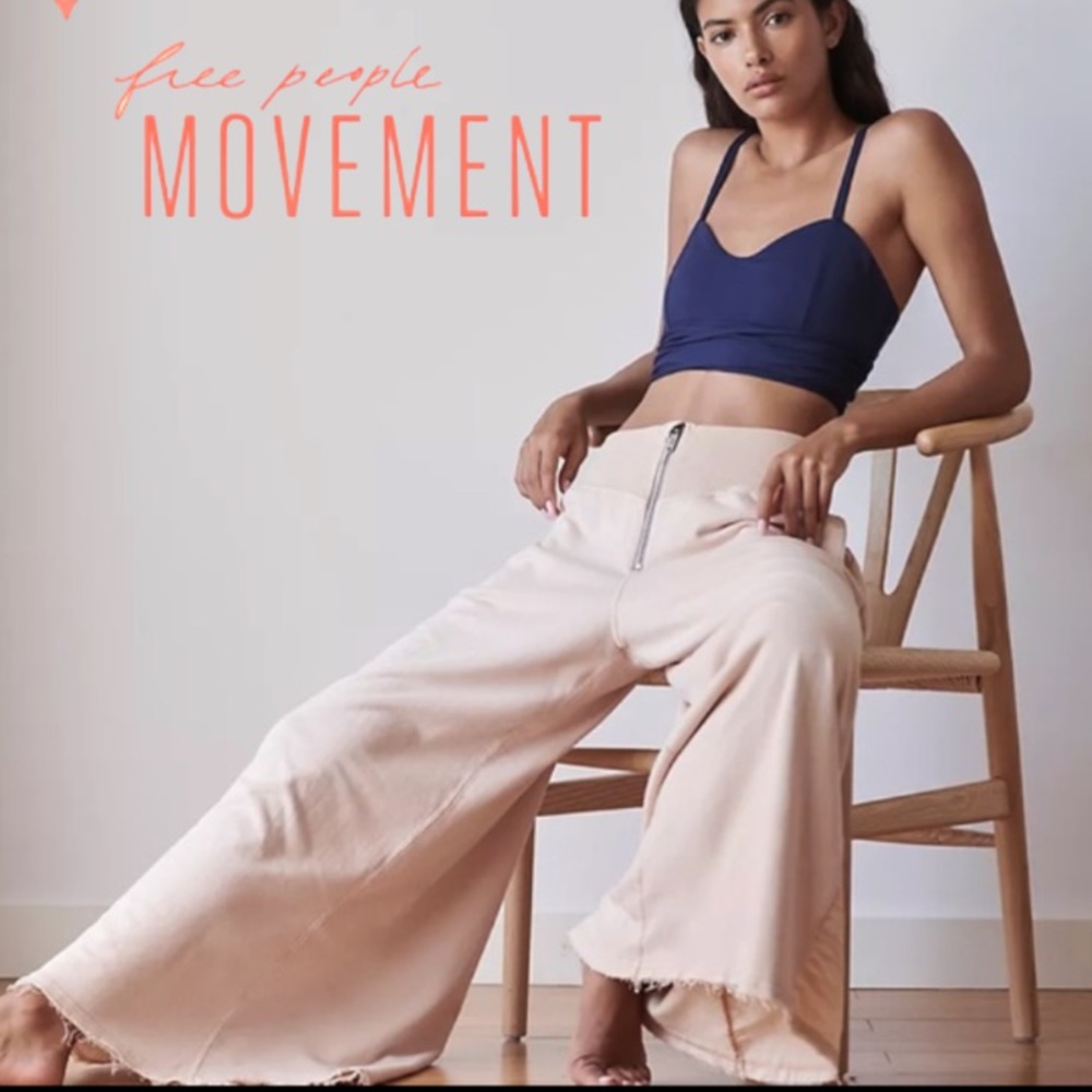Free People Movement HTF Borderline Wide Leg Hi Rise Zip Sweatpants - Picture 10 of 11